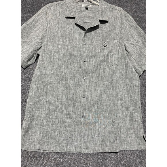 Cintas Work Shirt Men's M Gray Button Down Short Sleeve - Picture 5 of 8